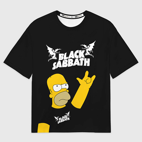 Мужская футболка оверсайз Black Sabbath Гомер Симпсон Simpsons / 3D-принт – фото 1