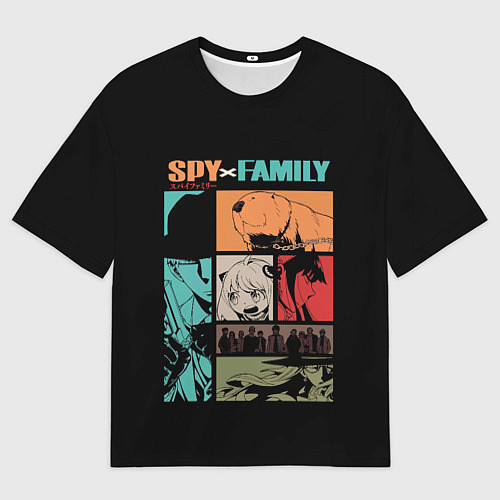 Мужская футболка оверсайз SPY X FAMILY СЕМЬЯ ШПИОНА ВСЕ / 3D-принт – фото 1
