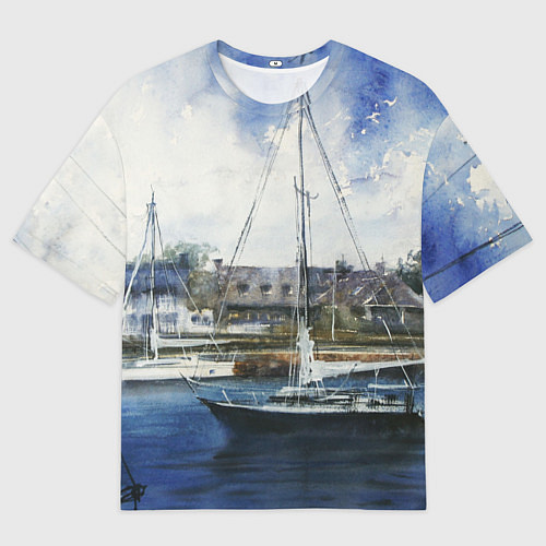 Мужская футболка оверсайз Во французской гавани / 3D-принт – фото 1