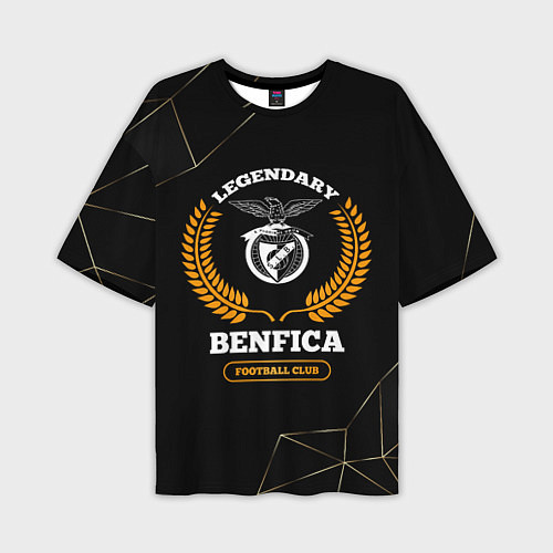 Мужская футболка оверсайз Лого Benfica и надпись Legendary Football Club на / 3D-принт – фото 1