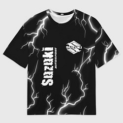 Футболка оверсайз мужская SUZUKI Suzuki Autosport Молнии, цвет: 3D-принт