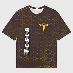 Мужская футболка оверсайз ТЕСЛА Tesla Графика