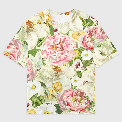 Мужская футболка оверсайз Цветы Жаркое Лето / 3D-принт – фото 1