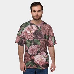 Футболка оверсайз мужская Цветы Полные Любви, цвет: 3D-принт — фото 2