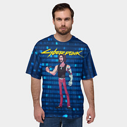 Футболка оверсайз мужская Johnny Cyberpunk Джонни, цвет: 3D-принт — фото 2