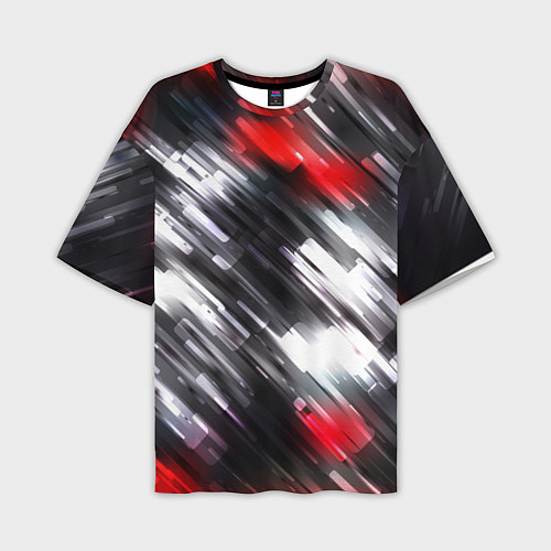 Мужская футболка оверсайз NEON abstract pattern неоновая абстракция / 3D-принт – фото 1