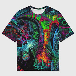 Мужская футболка оверсайз Фантастическая авангардная композиция Абстракция F