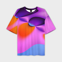 Мужская футболка оверсайз Абстрактная красочная композиция Лето Abstract col