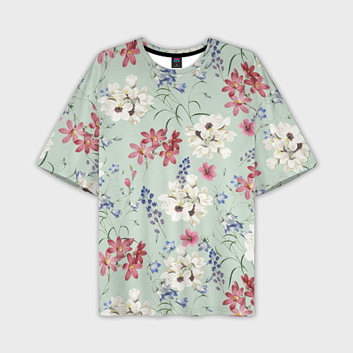 Мужская футболка оверсайз Цветы Зефирантес и Магнолии / 3D-принт – фото 1