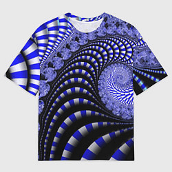 Мужская футболка оверсайз Неоновая спираль Абстракция Neon Spiral Abstractio