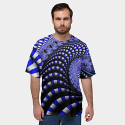 Футболка оверсайз мужская Неоновая спираль Абстракция Neon Spiral Abstractio, цвет: 3D-принт — фото 2