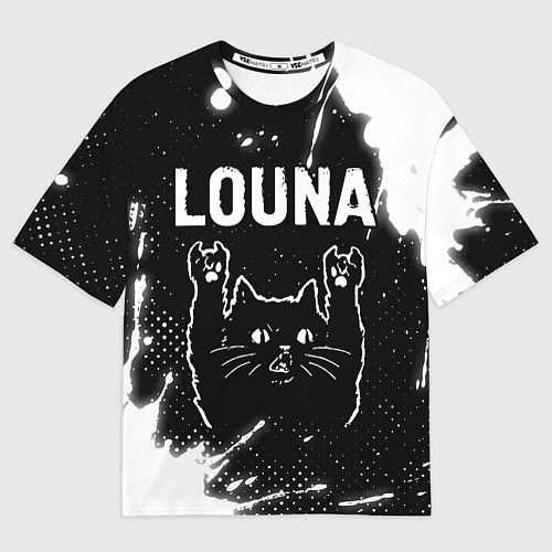 Мужская футболка оверсайз Группа Louna и Рок Кот / 3D-принт – фото 1