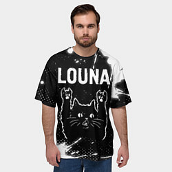 Футболка оверсайз мужская Группа Louna и Рок Кот, цвет: 3D-принт — фото 2