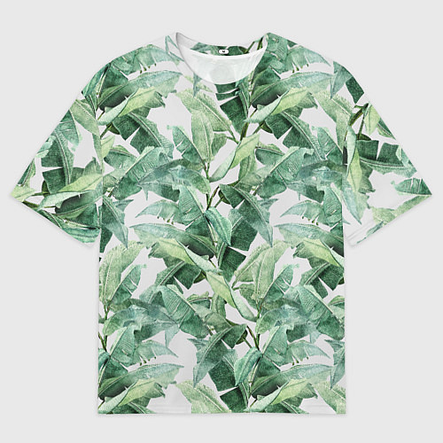 Мужская футболка оверсайз Банановые Листья В Джунглях / 3D-принт – фото 1