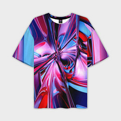 Мужская футболка оверсайз Авангардная футуристическая композиция Абстракция