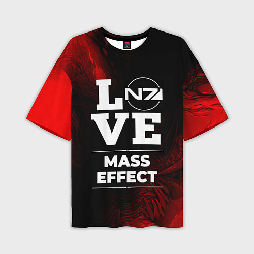 Мужская футболка оверсайз Mass Effect Love Классика / 3D-принт – фото 1