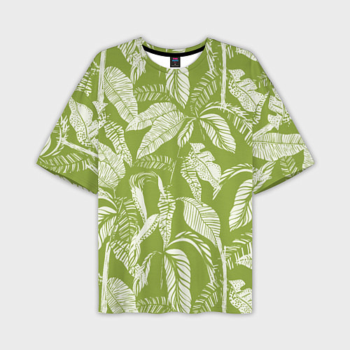 Мужская футболка оверсайз Зелёные Тропики Лета / 3D-принт – фото 1