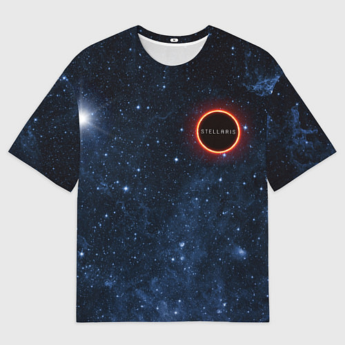 Мужская футболка оверсайз Stellaris Black Hole Logo / 3D-принт – фото 1