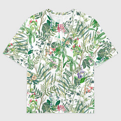 Мужская футболка оверсайз Цветы Летний Ботанический Букет