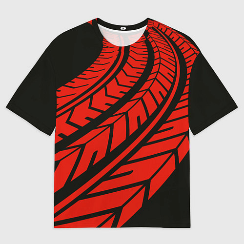 Мужская футболка оверсайз След авто / 3D-принт – фото 1