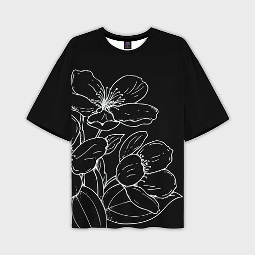 Мужская футболка оверсайз Ночные цветы Night flowers / 3D-принт – фото 1