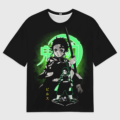 Мужская футболка оверсайз КЛИНОК, РАССЕКАЮЩИЙ ДЕМОНОВ ТАНДЖИРО КАМАДО / 3D-принт – фото 1