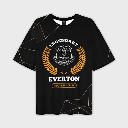 Мужская футболка оверсайз Лого Everton и надпись Legendary Football Club на / 3D-принт – фото 1