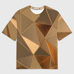 Футболка оверсайз мужская Золотые 3D треугольники, цвет: 3D-принт