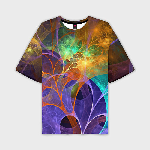 Мужская футболка оверсайз Растительный абстрактный паттерн Лето Floral Abstr / 3D-принт – фото 1
