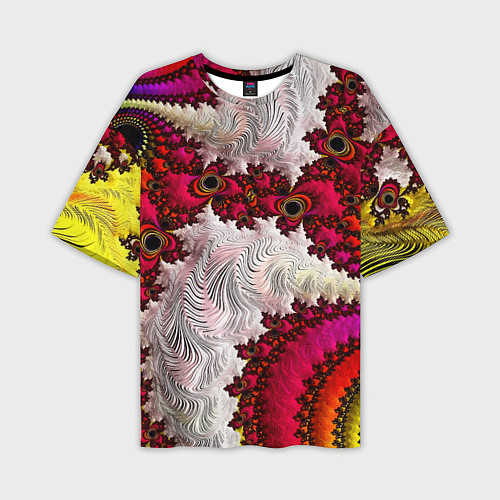 Мужская футболка оверсайз Наикрутейший психоделический абстрактный фрактальн / 3D-принт – фото 1