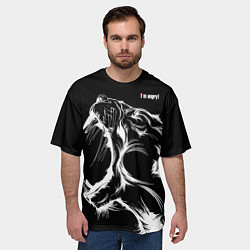 Футболка оверсайз мужская Im angry! Cougar, цвет: 3D-принт — фото 2