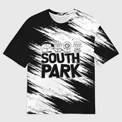 Футболка оверсайз мужская Южный парк - персонажи и логотип South Park, цвет: 3D-принт