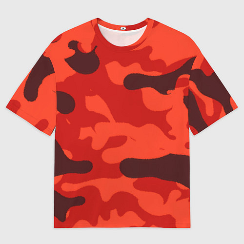Мужская футболка оверсайз Рыжий камуфляж Огонь Пятна / 3D-принт – фото 1