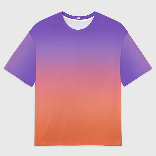 Мужская футболка оверсайз Трендовый красно-фиолетовый градиент / 3D-принт – фото 1