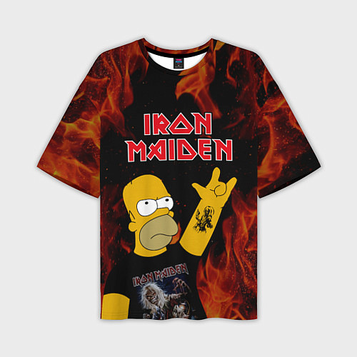 Мужская футболка оверсайз Iron Maiden Гомер Симпсон Рокер / 3D-принт – фото 1