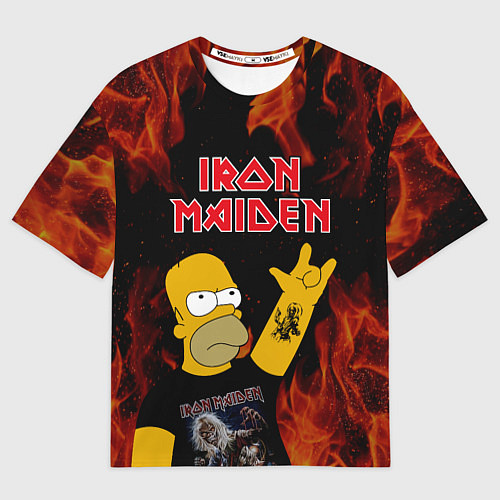Мужская футболка оверсайз Iron Maiden Гомер Симпсон Рокер / 3D-принт – фото 1