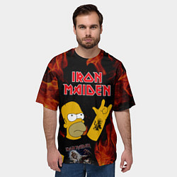 Футболка оверсайз мужская Iron Maiden Гомер Симпсон Рокер, цвет: 3D-принт — фото 2