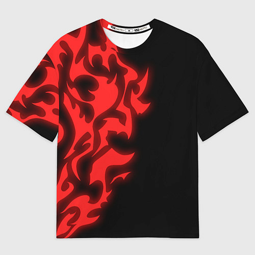 Мужская футболка оверсайз КРАСНЫЙ ЩИТ ПРОКЛЯТЫЙ / 3D-принт – фото 1