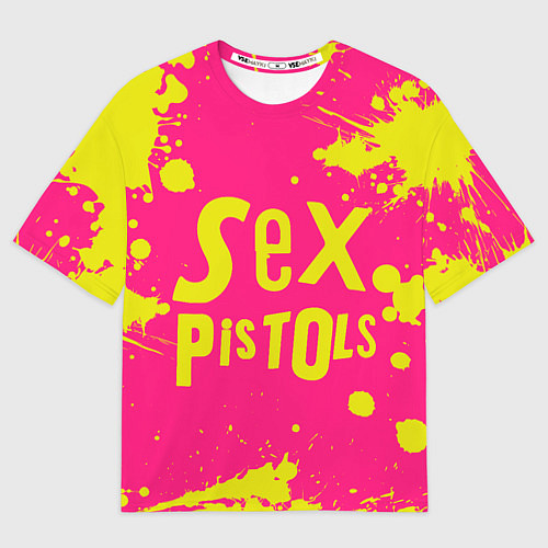 Мужская футболка оверсайз Sex Pistols Yellow Logo / 3D-принт – фото 1