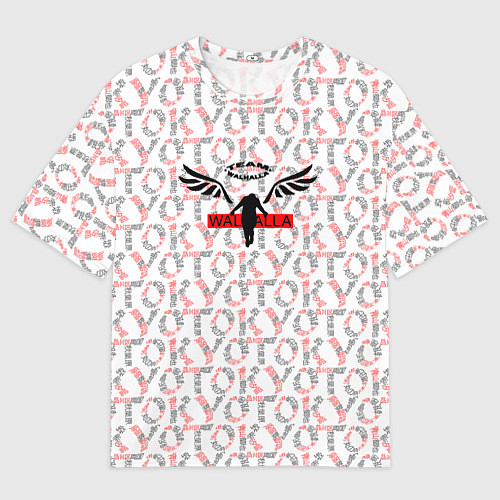 Мужская футболка оверсайз Tokyo revengers valhalla glitch паттерн / 3D-принт – фото 1