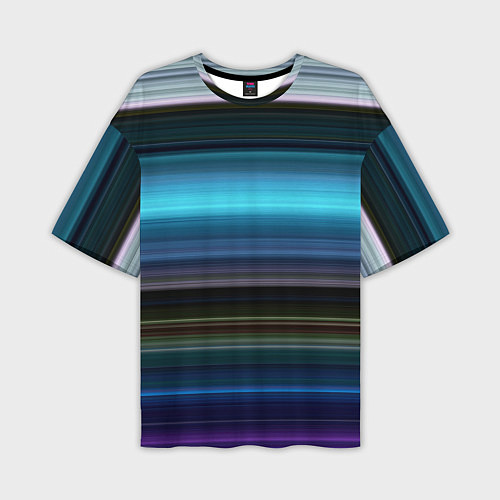 Мужская футболка оверсайз Неоновые линии neon lines / 3D-принт – фото 1