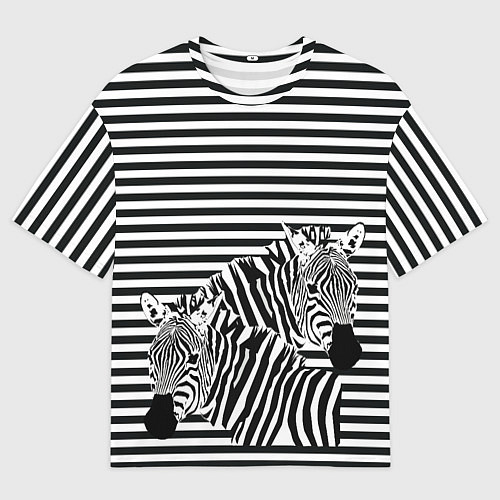 Мужская футболка оверсайз Матросы на зебрах / 3D-принт – фото 1