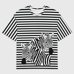 Футболка оверсайз мужская Матросы на зебрах, цвет: 3D-принт