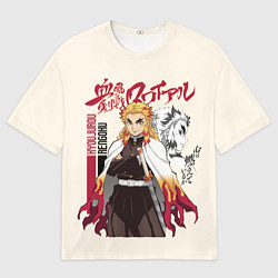 Мужская футболка оверсайз КЛИНОК, РАССЕКАЮЩИЙ ДЕМОНОВ РЕНГОКУ