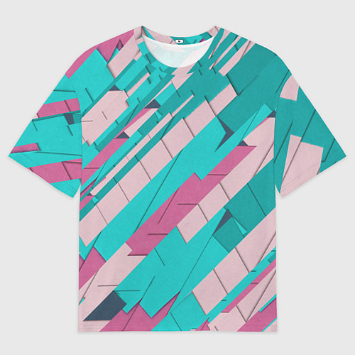 Мужская футболка оверсайз Striped / 3D-принт – фото 1