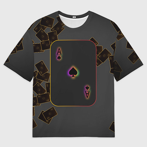 Мужская футболка оверсайз Пиковые тузы / 3D-принт – фото 1