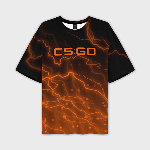 Мужская футболка оверсайз Counter Strike cs go молнии / 3D-принт – фото 1