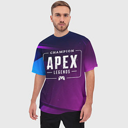 Футболка оверсайз мужская Apex Legends Gaming Champion: рамка с лого и джойс, цвет: 3D-принт — фото 2