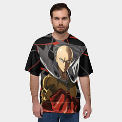 Футболка оверсайз мужская Сайтама-человек удара, цвет: 3D-принт — фото 2