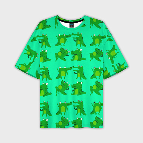 Мужская футболка оверсайз FUNNY CROCODILES / 3D-принт – фото 1